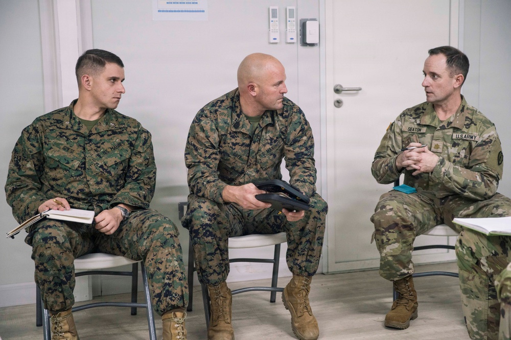 MRF-SEA Marines Conduct Key Leader Engagement with Army Rotational Force-Philippines Soldiers