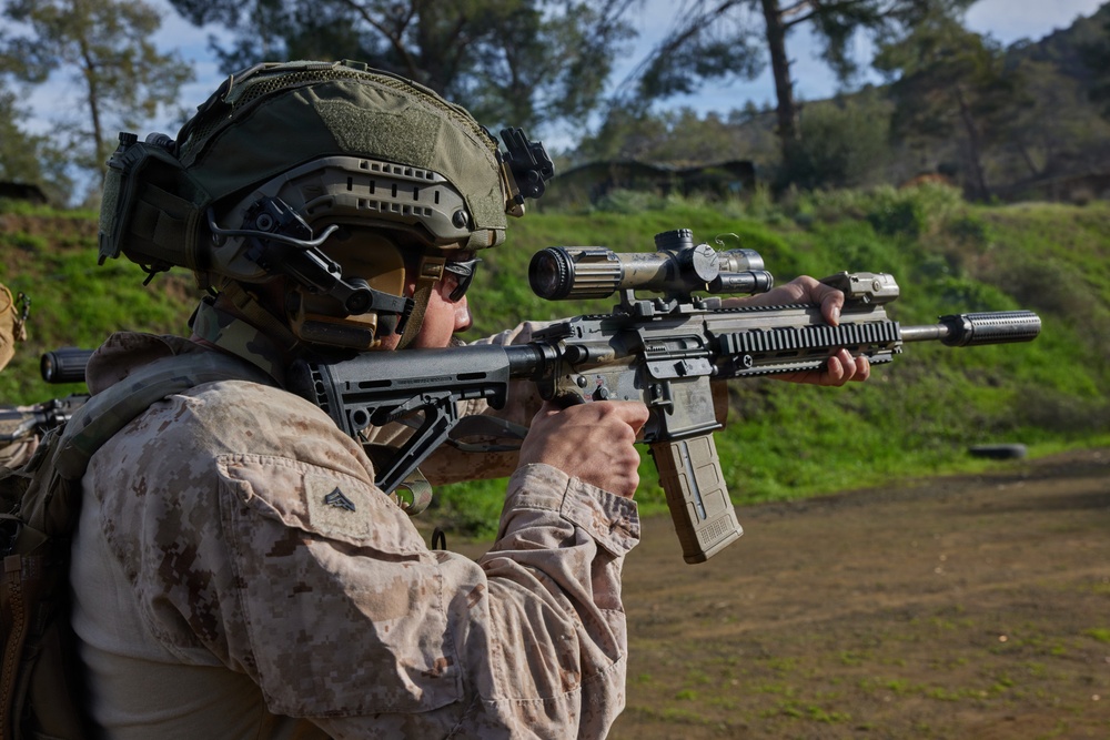 U.S. Marines with FAST Company Europe and Cyprus Special Forces range day