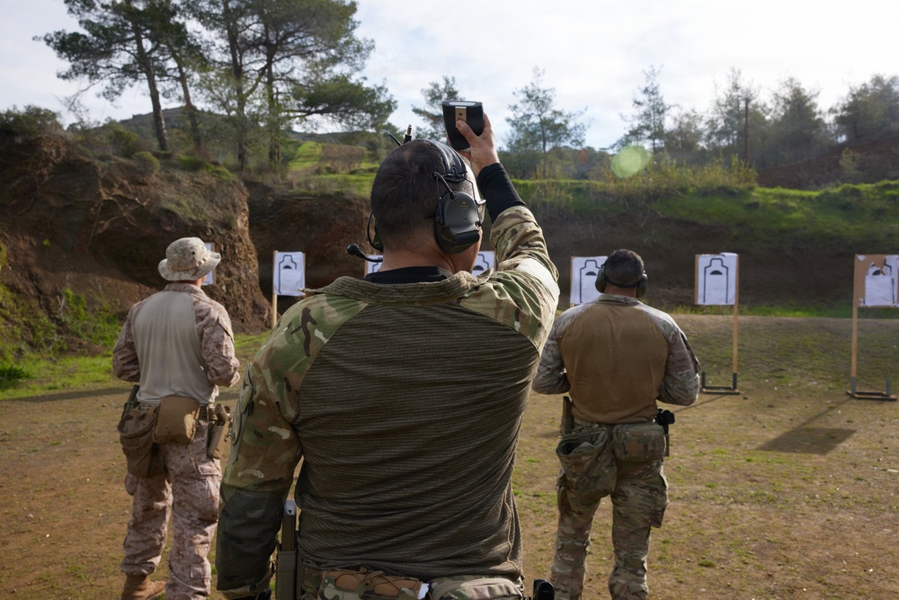 U.S. Marines with FAST Company Europe and Cyprus Special Forces range day
