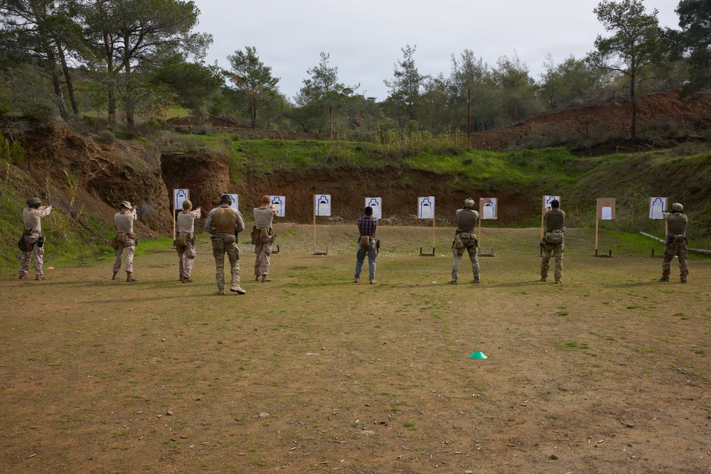 U.S. Marines with FAST Company Europe and Cyprus Special Forces range day