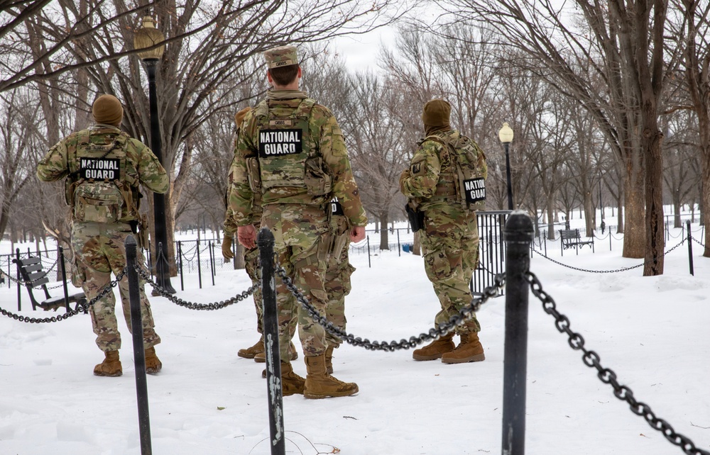 Mississippi National Guard Soldiers Patrol Lincoln Memorial
