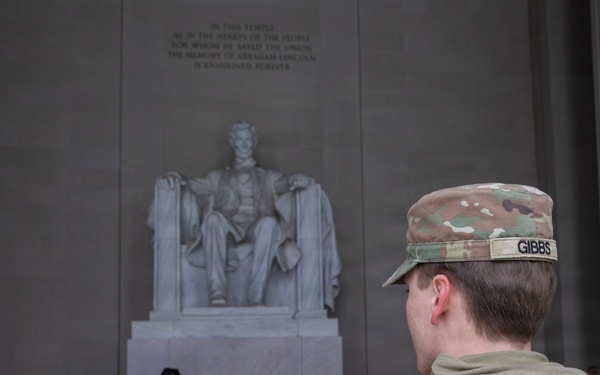 Mississippi National Guard Soldiers Patrol Lincoln Memorial