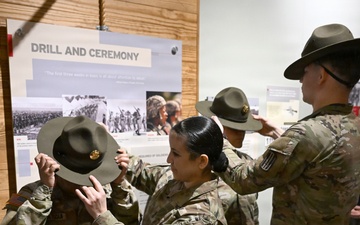 Bush hats encased in museum display