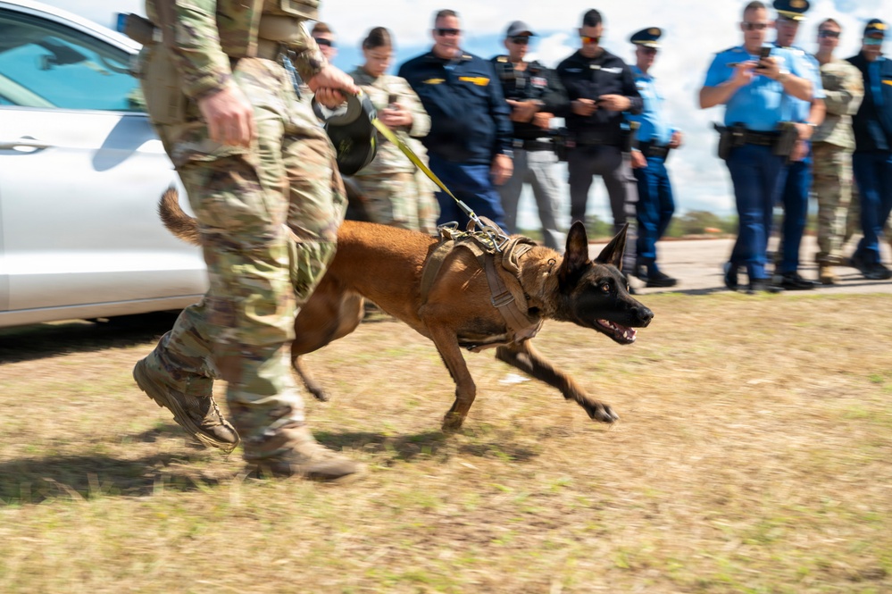 Local police in Aguadilla Puerto Rico visit with 346th EABS defenders