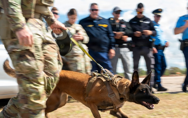 Local police in Aguadilla Puerto Rico visit with 346th EABS defenders