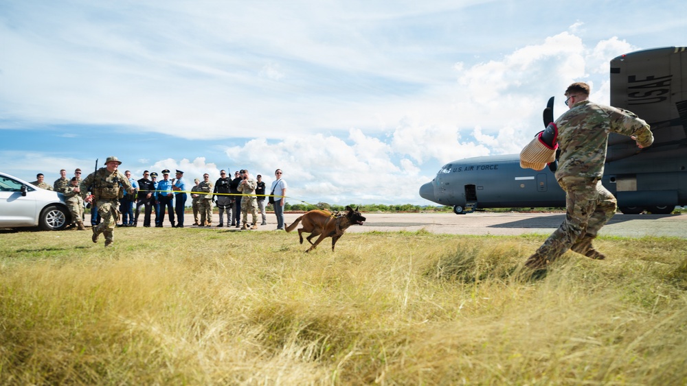 Local police in Aguadilla Puerto Rico visit with 346th EABS defenders