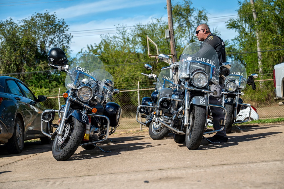 Local police in Aguadilla Puerto Rico visit with 346th EABS defenders