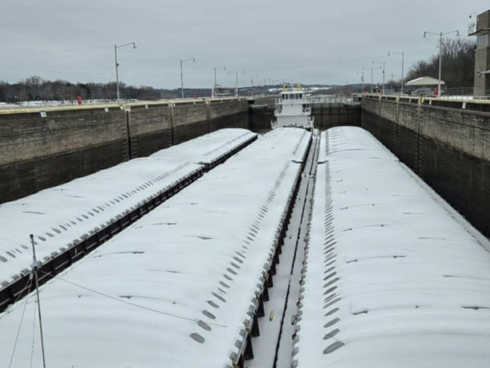 Winter Weather Does Not Slow Navigation at Arthur V. Ormond Lock and Dam