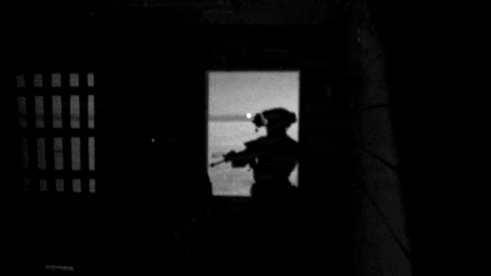 Paratroopers assigned to 3rd Brigade Combat Team, 82nd Airborne Division assault an objective after a joint forcible entry during Panther Avalanche at Fort Bragg, North Carolina, Jan. 28, 2026.