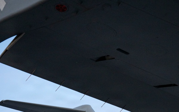 The 14th Airlift Squadron conducts a nighttime dissimular formation flight during Exercise Palmetto Reach