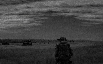 Paratroopers assigned to 3rd Brigade Combat Team, 82nd Airborne Division assault an objective after a joint forcible entry during Panther Avalanche at Fort Bragg, North Carolina, Jan. 28, 2026.