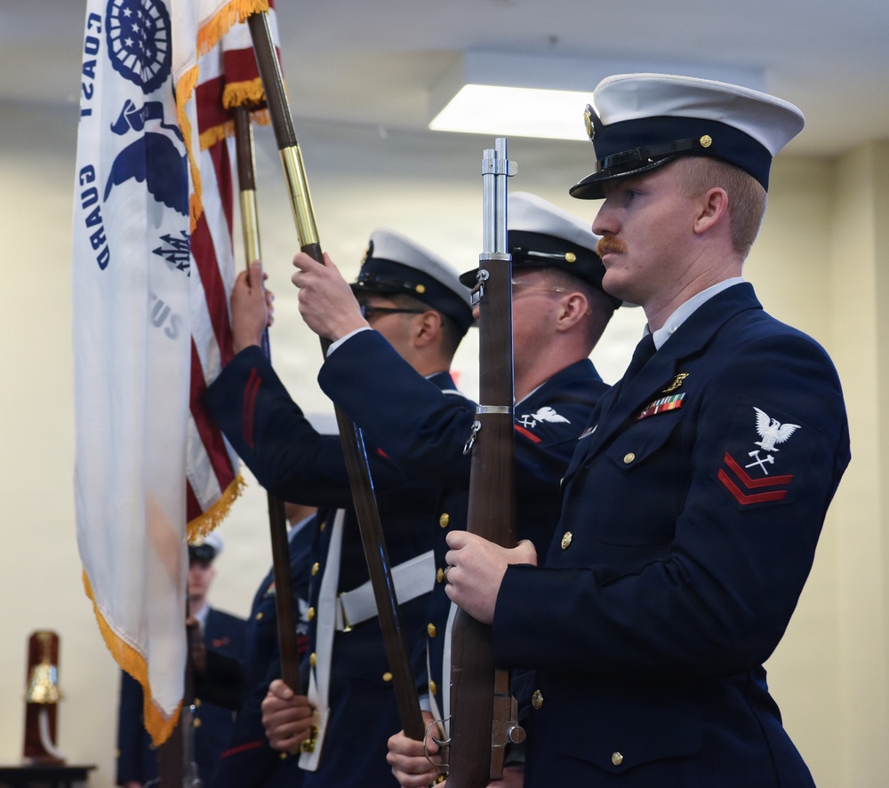 Coast Guard Color Guard Team Presents Colors at the 46th Coast Guard Cutter Blackthorn Memorial
