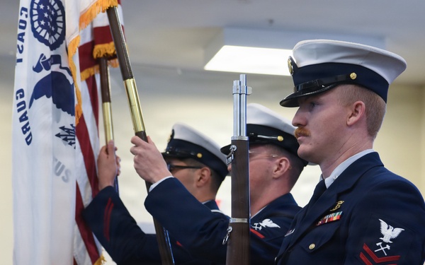 Coast Guard Color Guard Team Presents Colors at the 46th Coast Guard Cutter Blackthorn Memorial