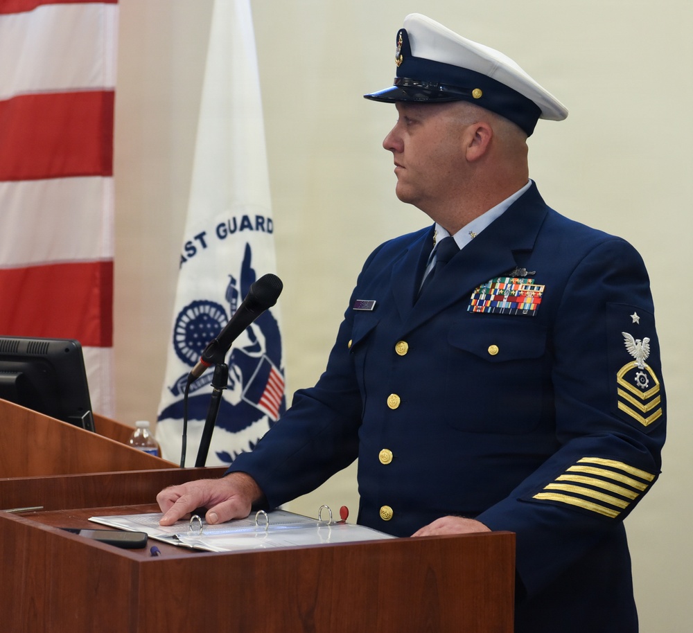 Coast Guard Member Speaks at the 46th Coast Guard Cutter Blackthorn Memorial