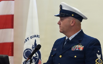 Coast Guard Member Speaks at the 46th Coast Guard Cutter Blackthorn Memorial