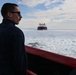 USCGC Polar Star (WAGB 10) escorts motor vessel Stena Polaris through the ice-covered Ross Sea to McMurdo Station during Operation Deep Freeze 2026