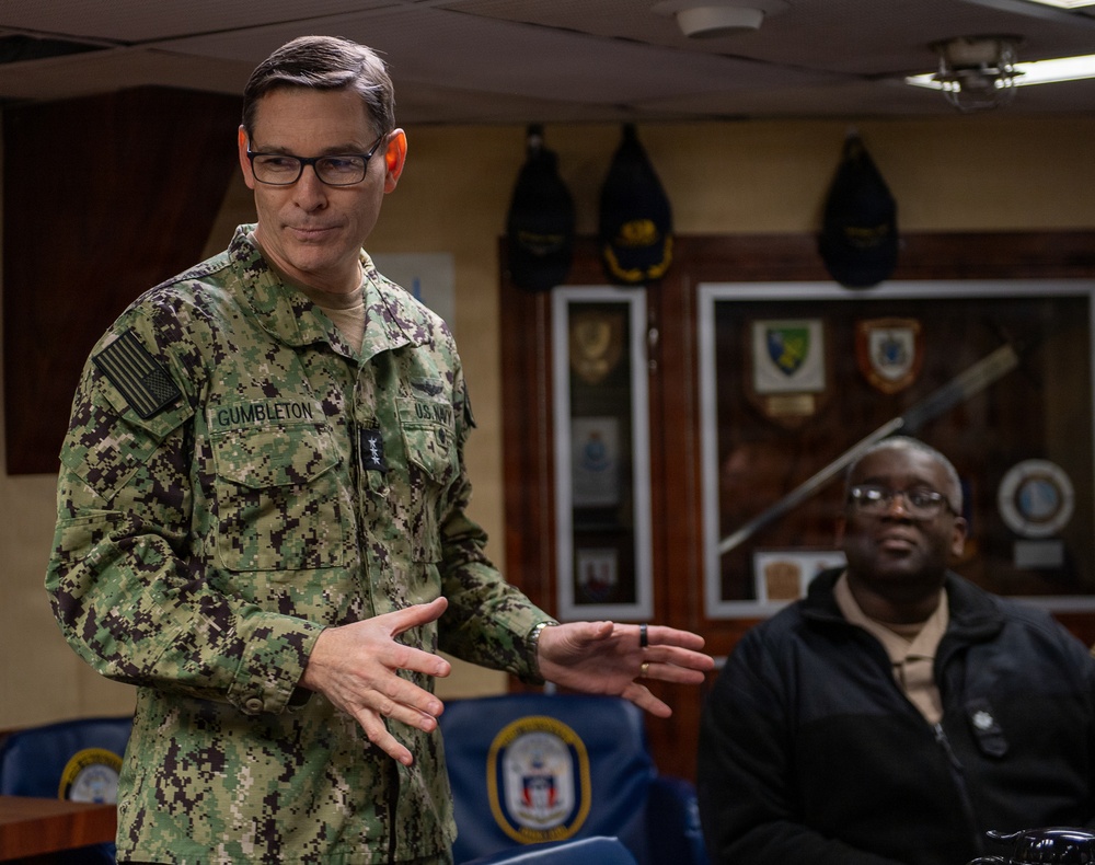 Vice Adm. John Gumbleton Visits USS Truxtun