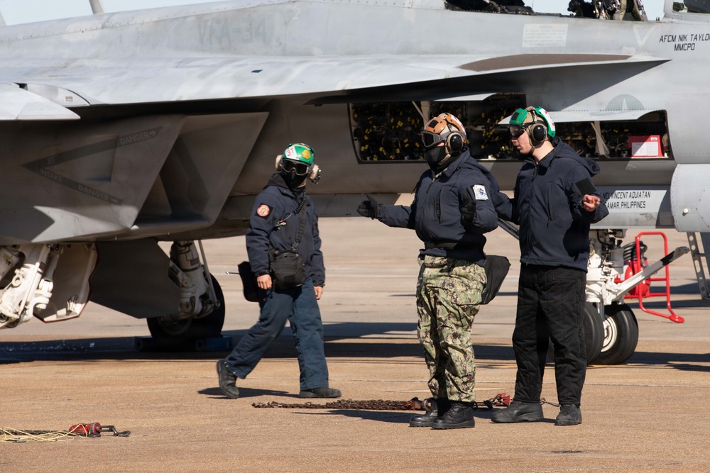 Strike Fighter Squadron (VFA) 34 Prepares for a Training Exercise