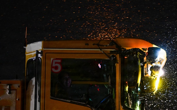 Scott AFB crews battle winter storm, keep mission moving