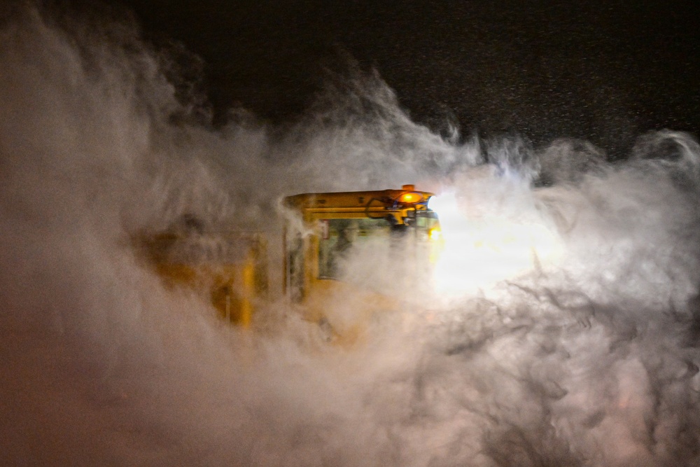 Scott AFB crews battle winter storm, keep mission moving