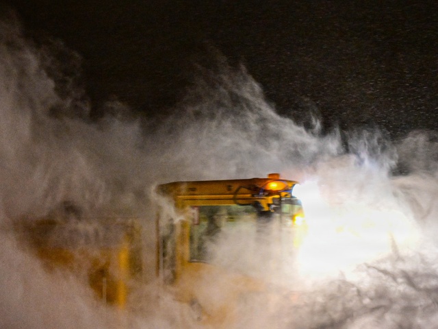 Scott AFB crews battle winter storm, keep mission moving