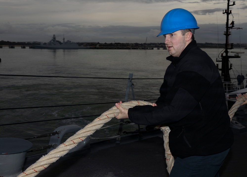 USS Bulkeley (DDG 84) arrives at Naval Station Rota, Spain. Jan. 15, 2026