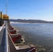 Ice forms along the Mississippi River near Lock and Dam 25