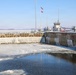 Ice forms along the Mississippi River near Lock and Dam 25