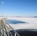 Ice forms along the Mississippi River near Lock and Dam 25