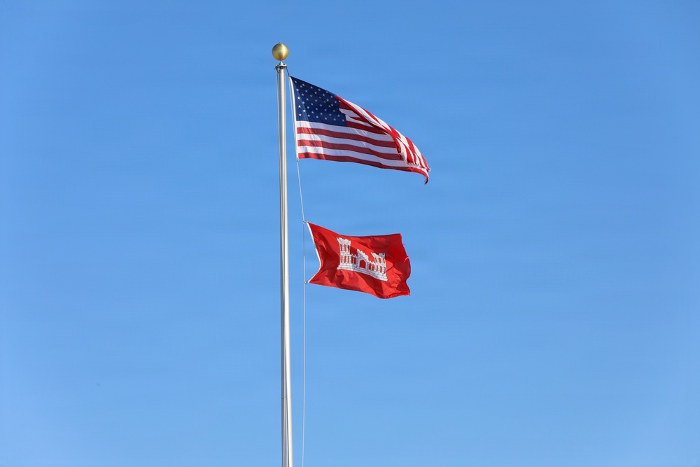 Ice forms along the Mississippi River near Lock and Dam 25