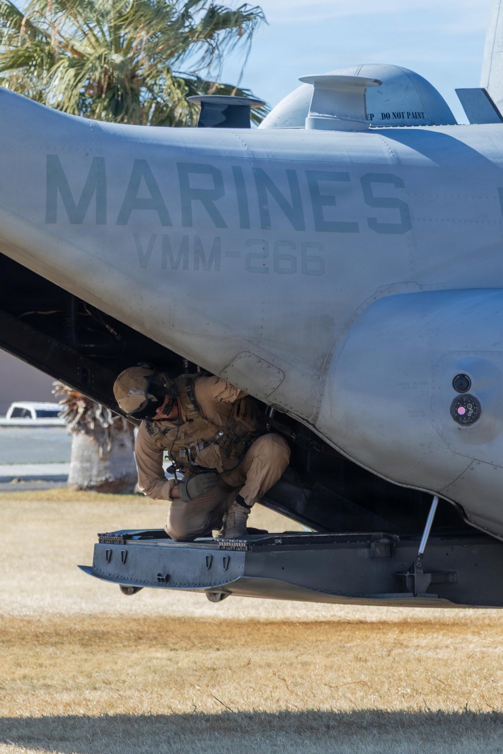Marine Medium Tiltrotor Squadron (VMM) 266 performs a touch and go