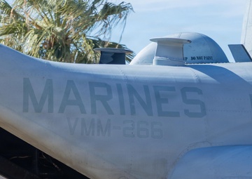 Marine Medium Tiltrotor Squadron (VMM) 266 performs a touch and go