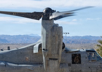 Marine Medium Tiltrotor Squadron (VMM) 266 performs a touch and go