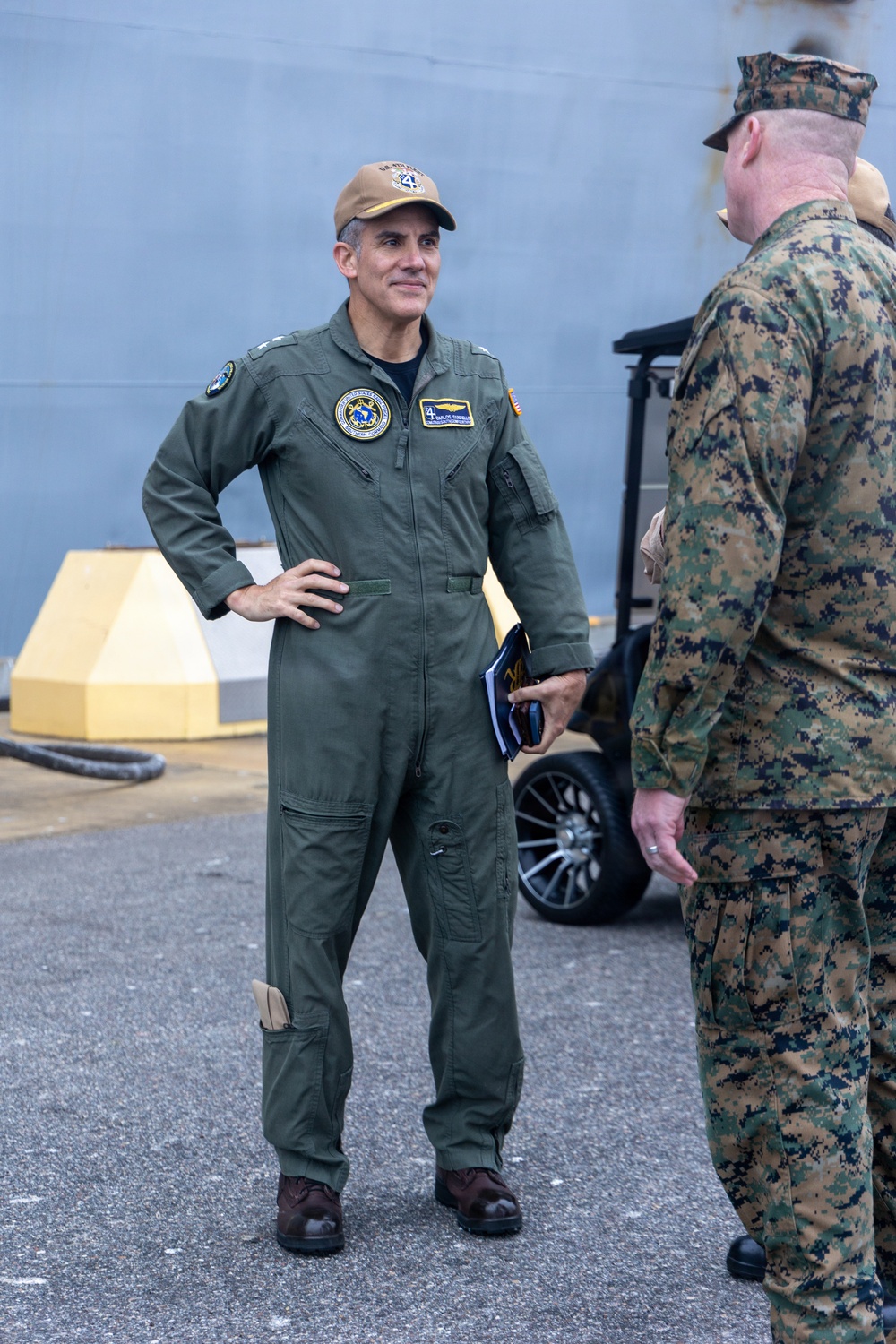 22nd MEU(SOC) | Rear Adm. Carlos Sardiello, 4th Fleet, Visits USS Iwo Jima