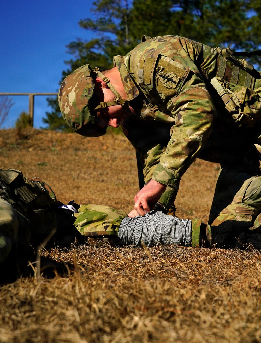 U.S. Army Soldier conducts medical raining