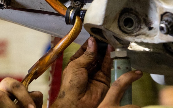 22nd MEU(SOC) | U.S. Marines Conduct Maintenance on a MV-22B Osprey Engine