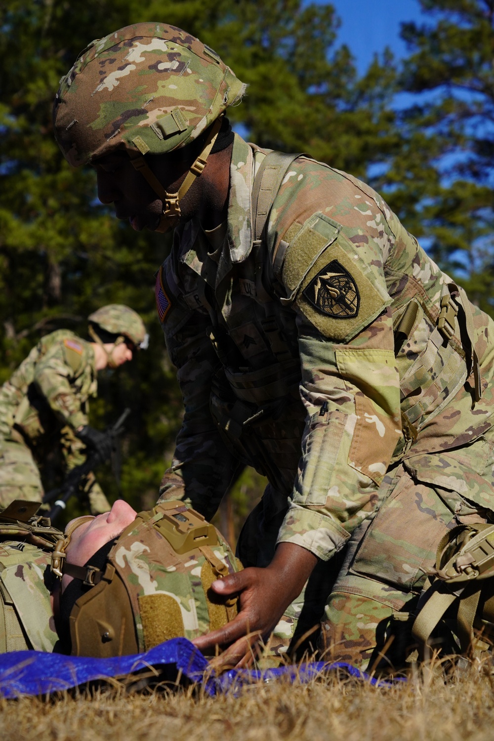 U.S. Army Soldier Is evaluated on medical skills