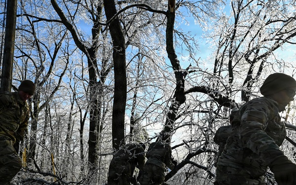 Clearing debris roadside