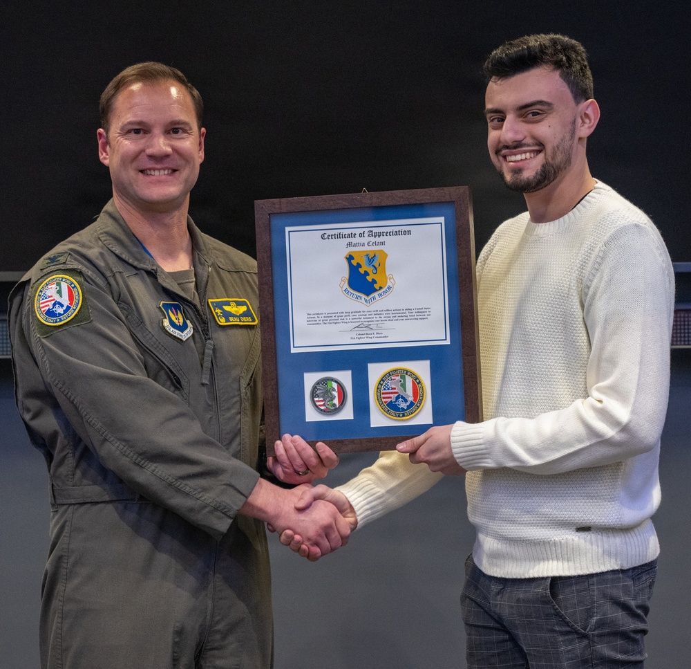 Italian Nationals Recognized by 31st FW for Rescuing Airmen