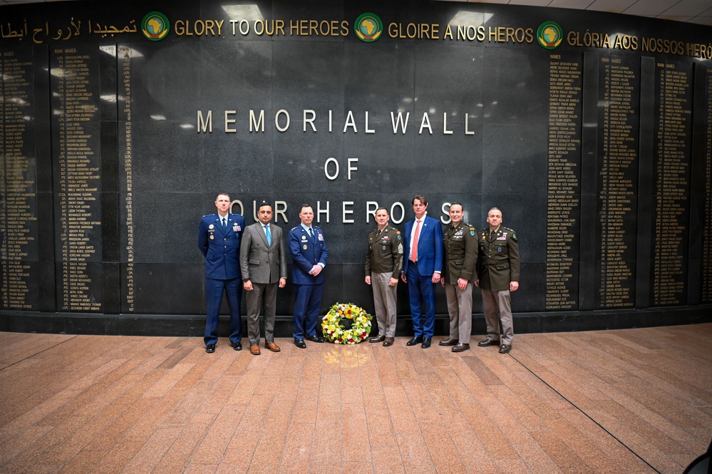 One Mission, United by Partnership, Established by Sacrifice – AFRICOM Commander, Command Senior Enlisted Leader Lead Wreath Laying Ceremony at African Union Headquarters