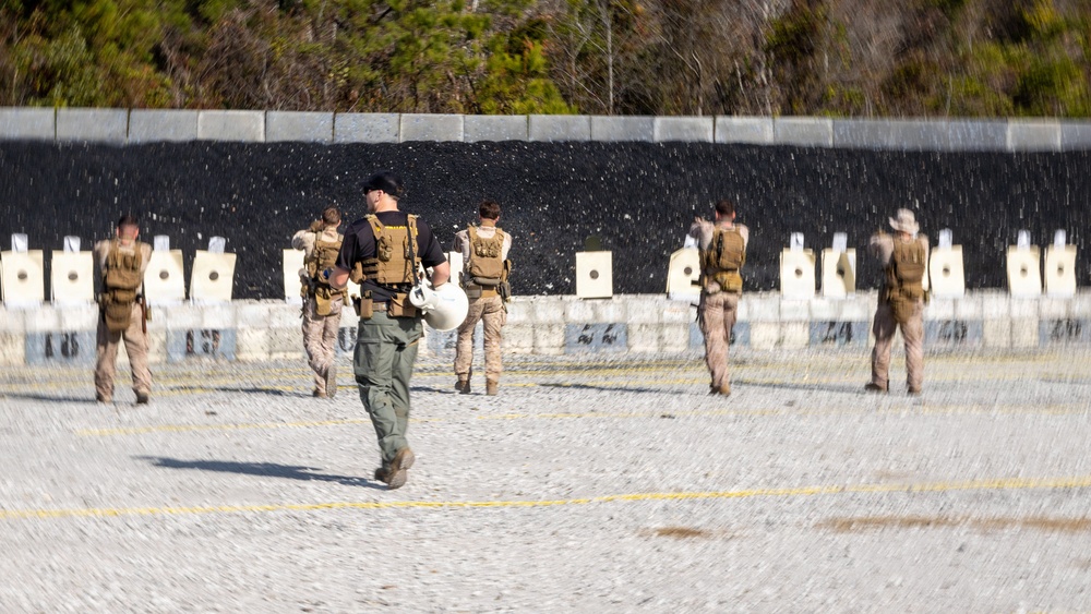 U.S. Marines with the 24th Marine Expeditionary Unit, conduct rifle and pistol drills
