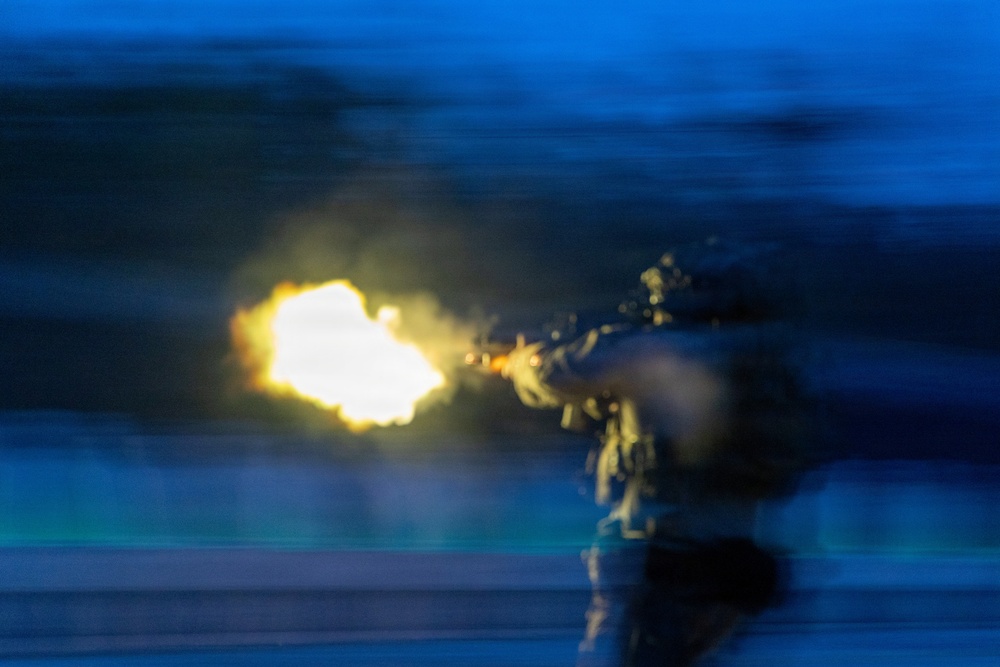 U.S. Marines with the 24th Marine Expeditionary Unit, conduct rifle and pistol drills
