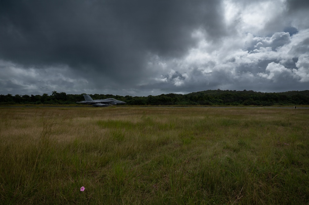 F-18s takeoff over Puerto Rico