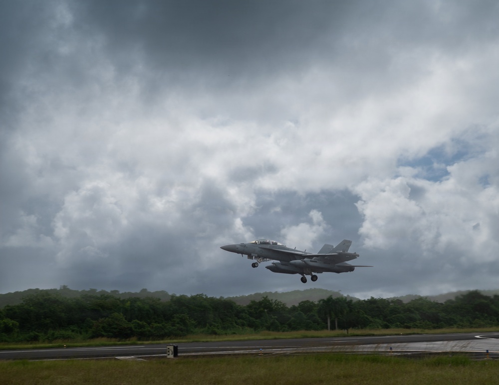 F-18s takeoff over Puerto Rico