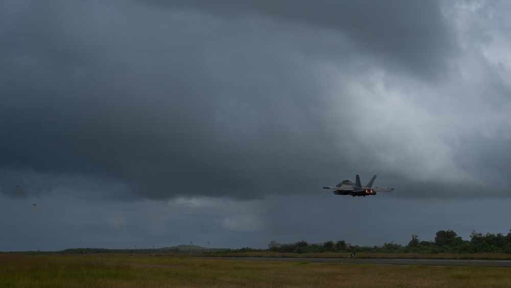 F-18s takeoff over Puerto Rico