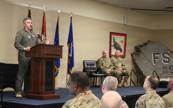 Chief Manamon Passes Enlisted Leadership of the 188th Wing to Chief Weaver