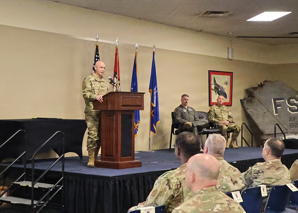 Chief Manamon Passes Enlisted Leadership of the 188th Wing to Chief Weaver
