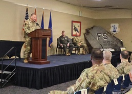 Chief Manamon Passes Enlisted Leadership of the 188th Wing to Chief Weaver