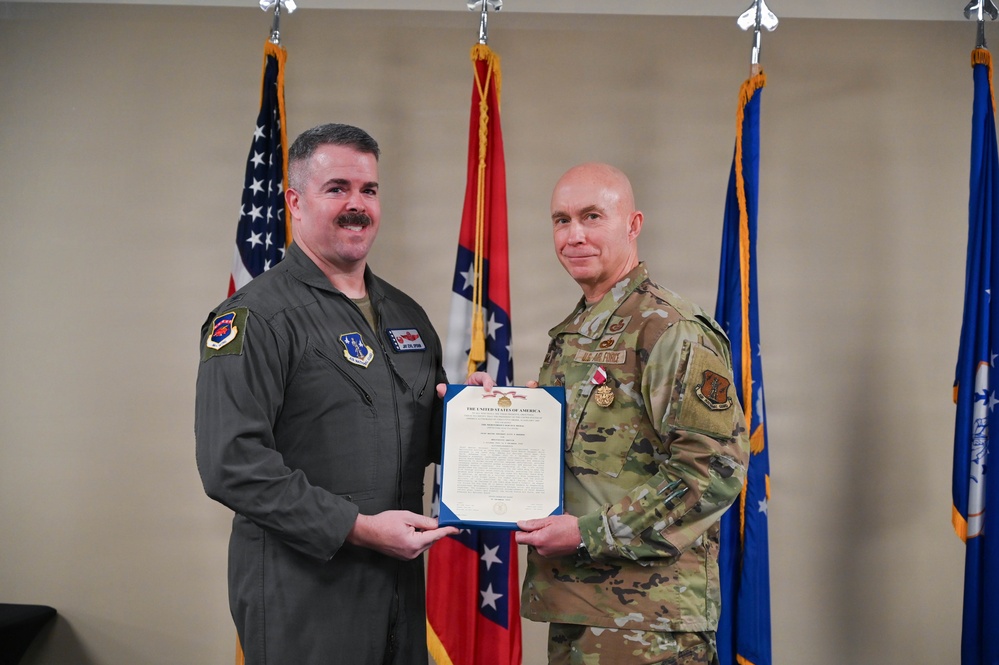 Chief Manamon Passes Enlisted Leadership of the 188th Wing to Chief Weaver