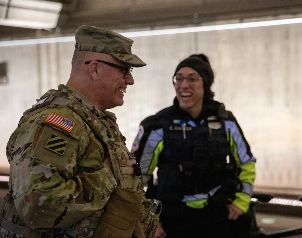 Brig. Gen. Blanchard Visits Soldiers in Patrolling in DC
